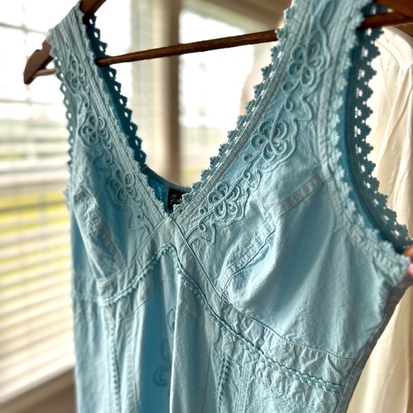 Gretty Zueger Dresses & Skirts - Gretty Zueger fit &  flare maxi dress, empire waisted, crochet trim, 💯 cotton